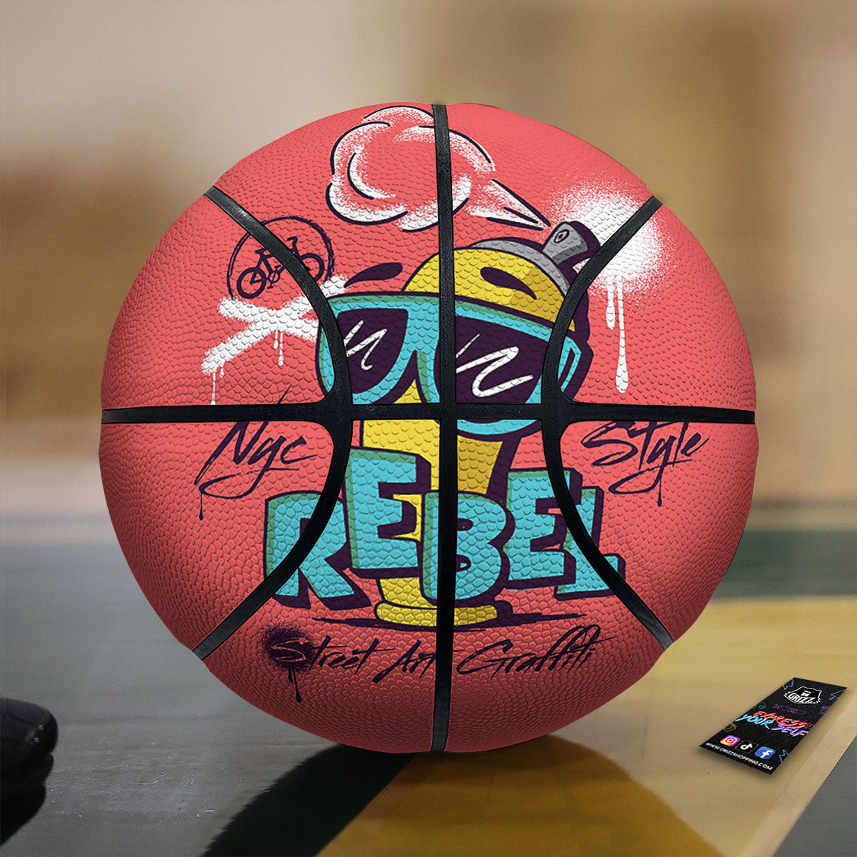 Cancer Breast Little Ribbon Print Basketball