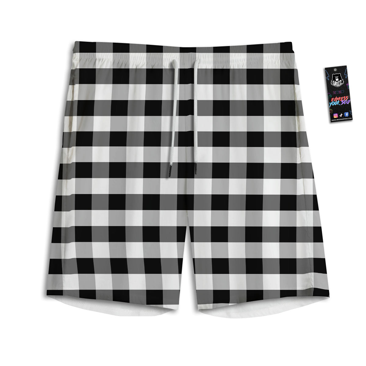 Candy Cane Merry Christmas Print Pattern Men's Athletic Shorts