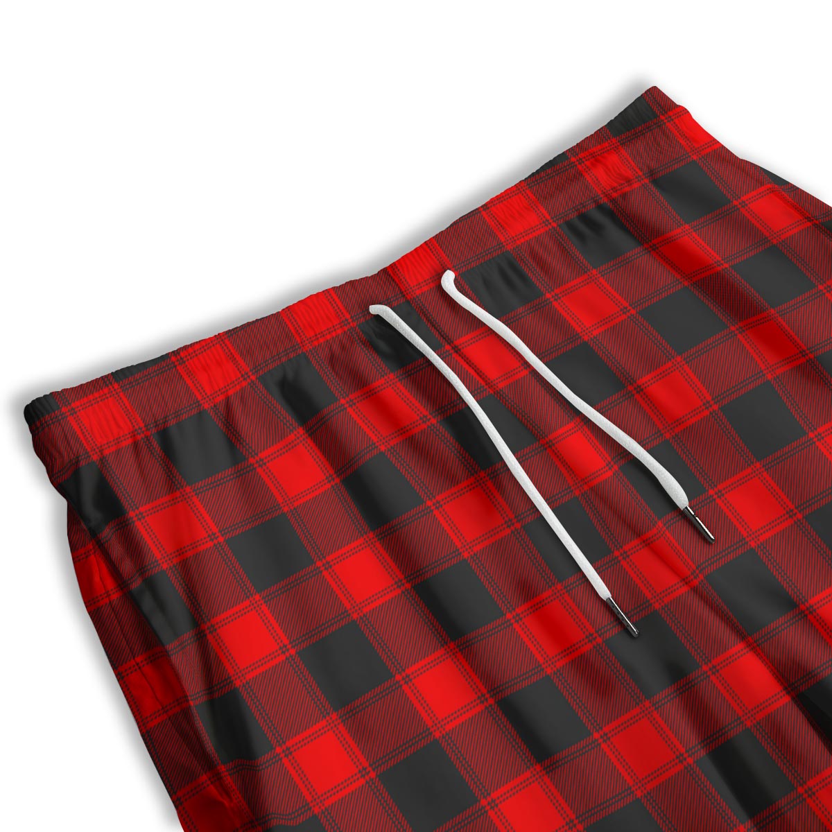 Check Black And Red Print Pattern Men's Athletic Shorts