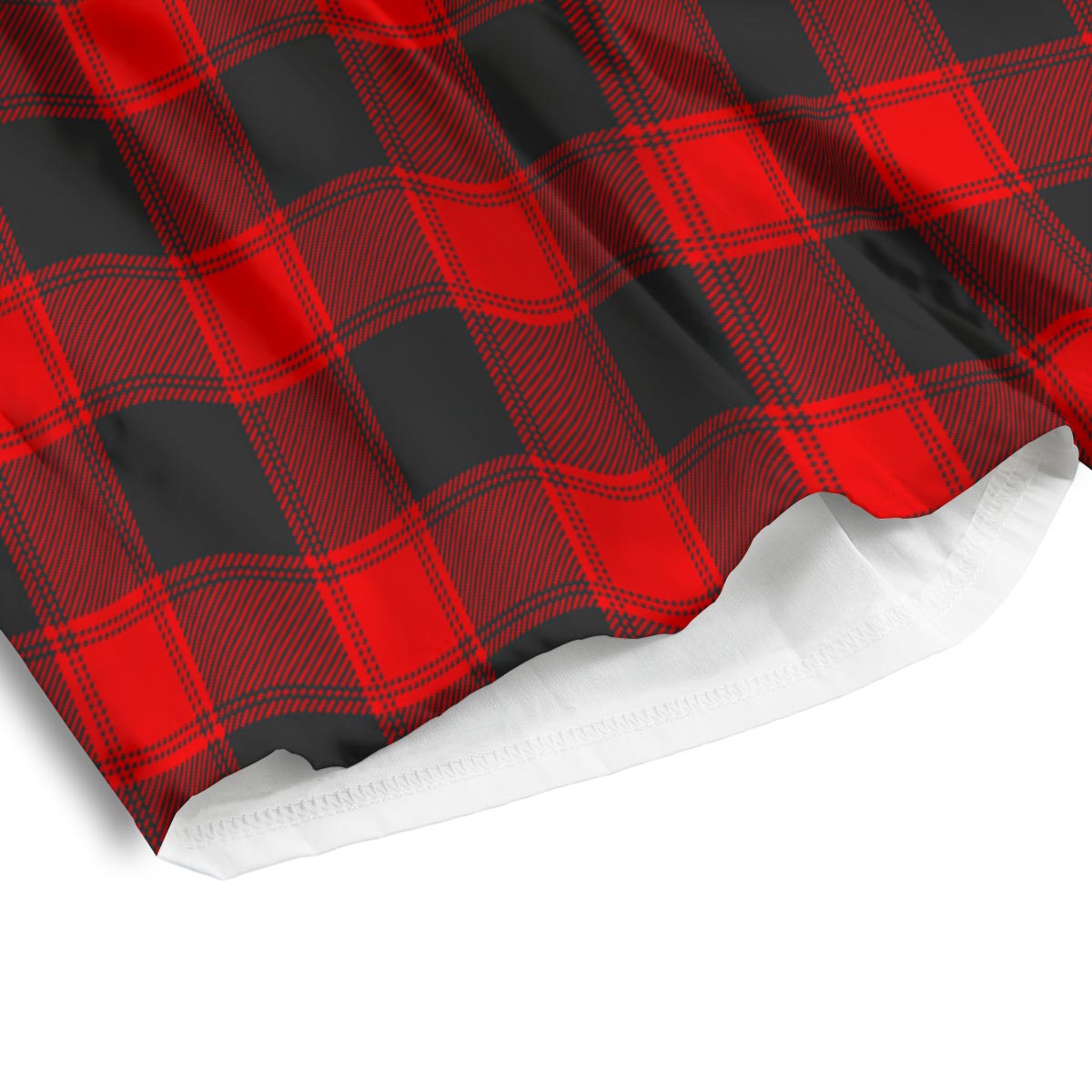 Check Black And Red Print Pattern Men's Athletic Shorts