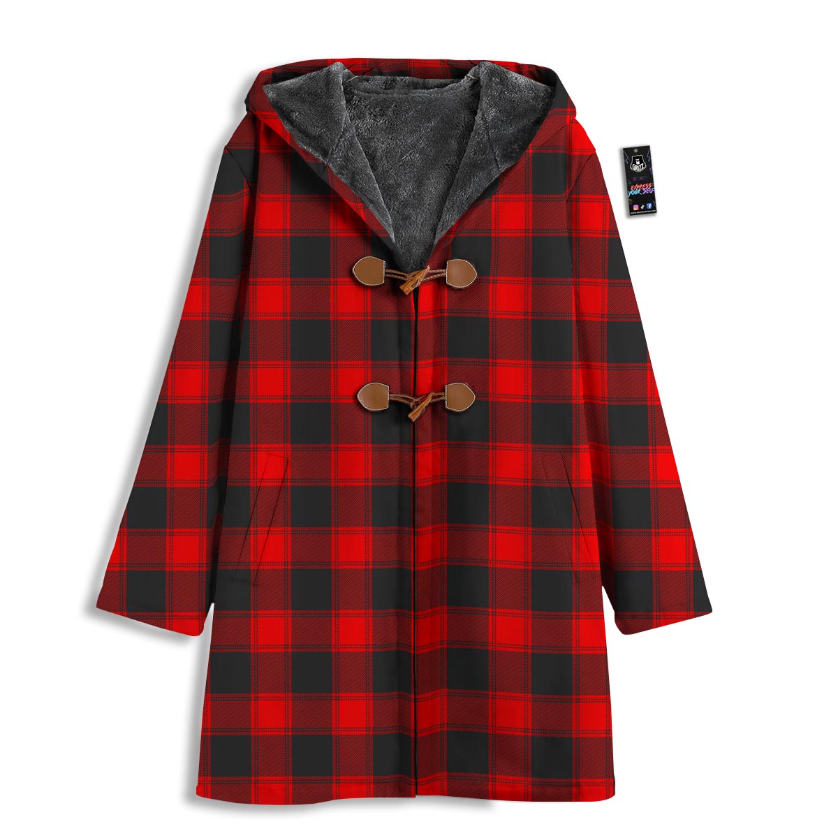 Check Black And Red Print Pattern Men's Windbreaker Jacket-grizzshop