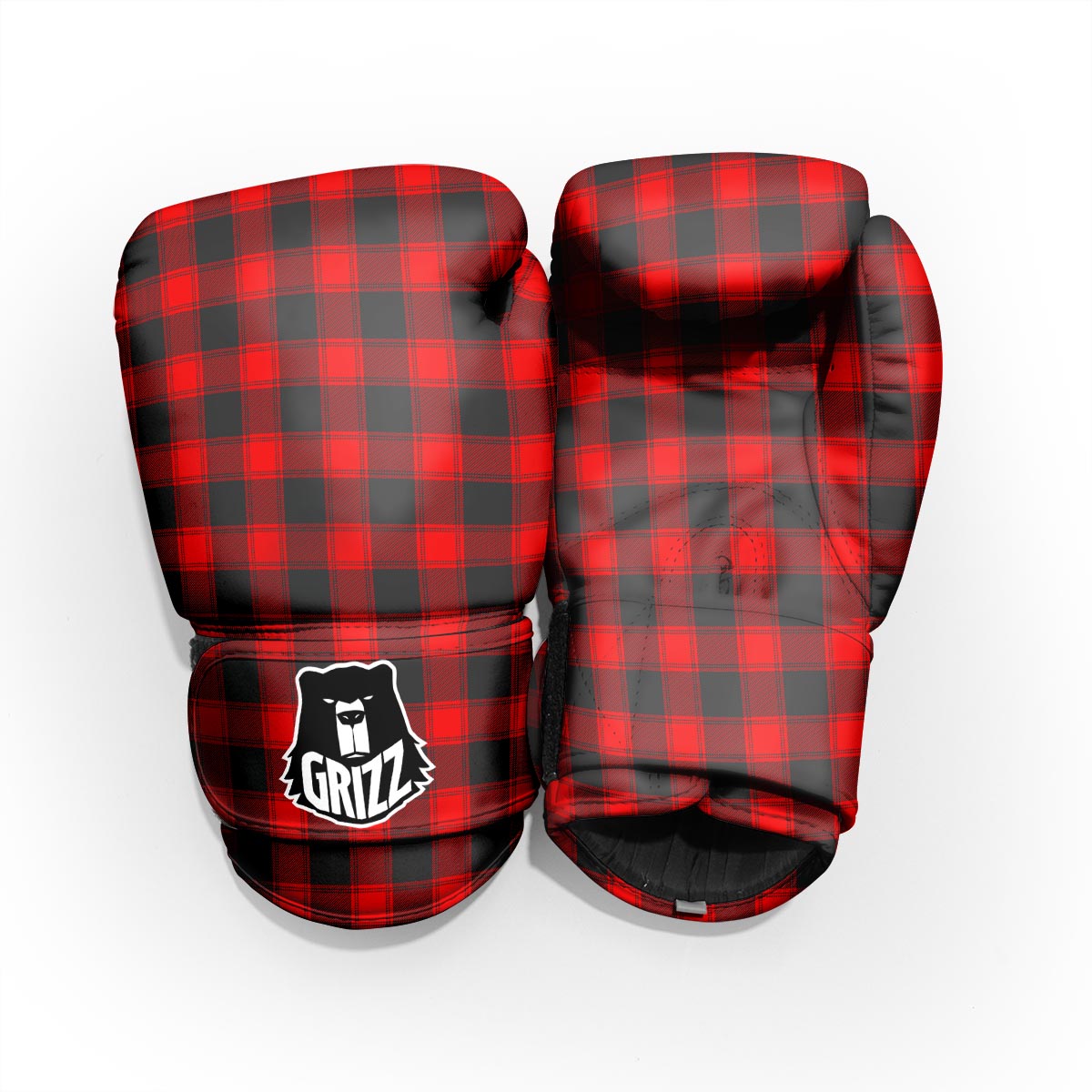 Check Black And Red Print Pattern Pro Boxing Glove