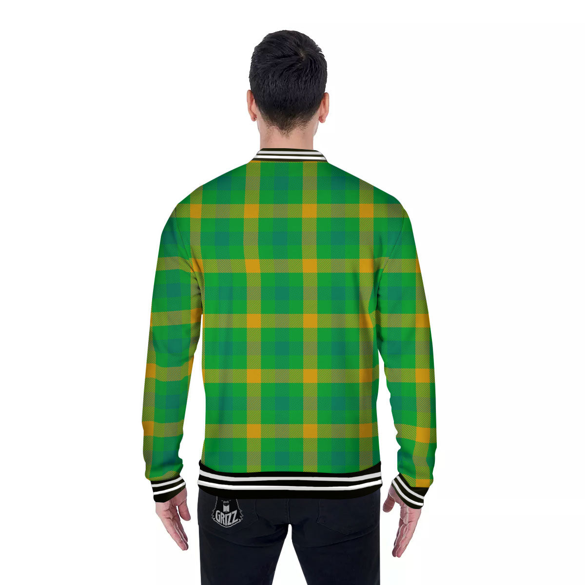 Check Irish Buffalo Print Pattern Baseball Jacket-grizzshop