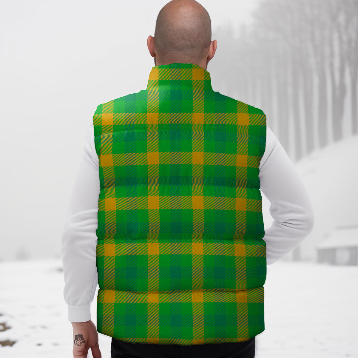 Check Irish Buffalo Print Pattern Down Vest