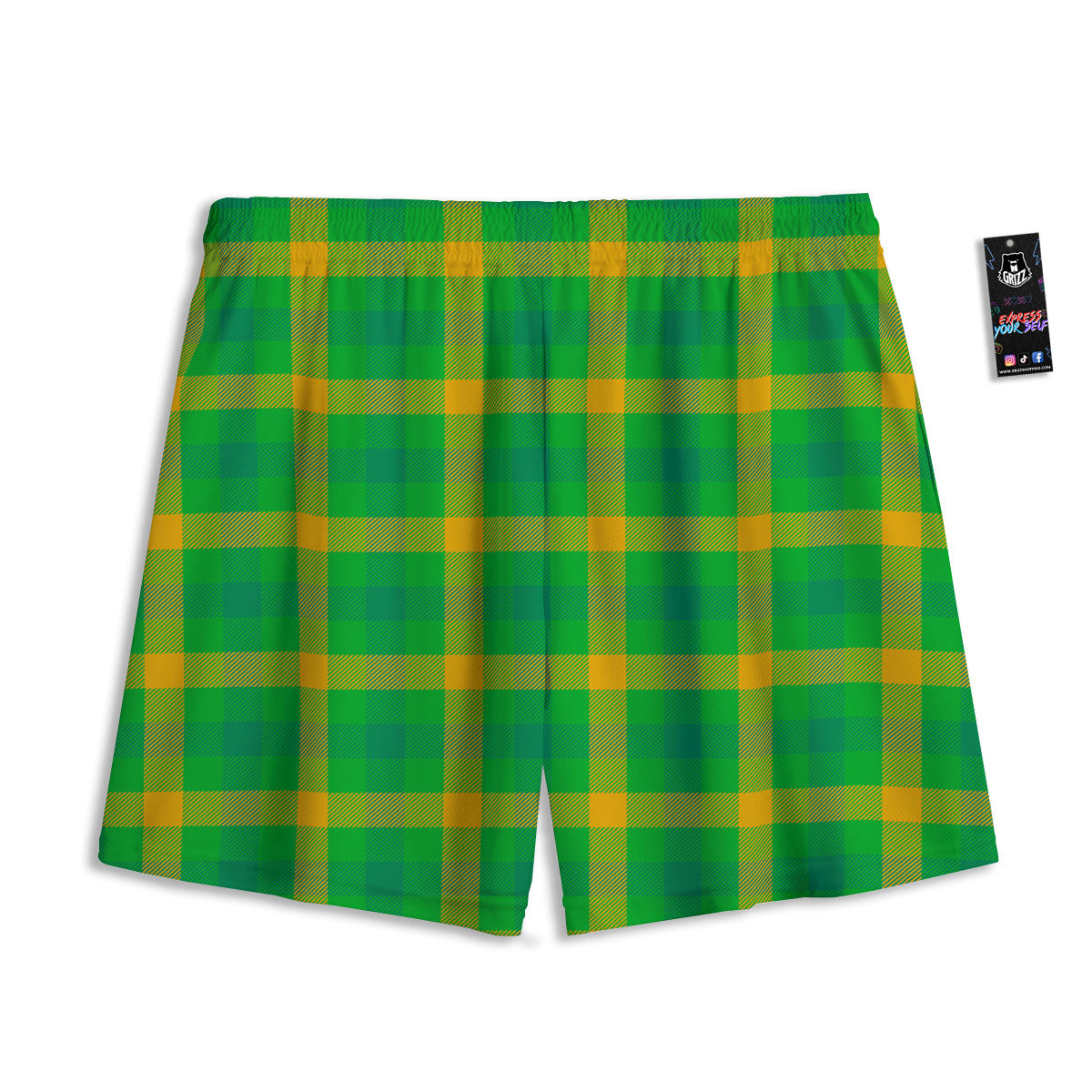 Check Irish Buffalo Print Pattern Mesh Shorts