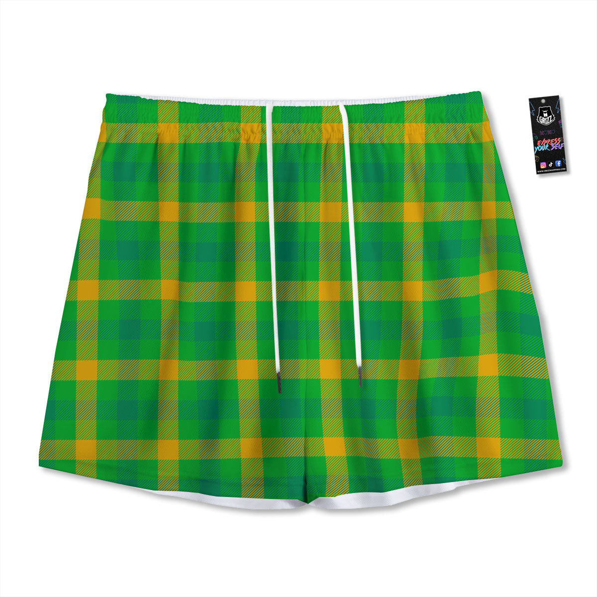Check Irish Buffalo Print Pattern Mesh Shorts