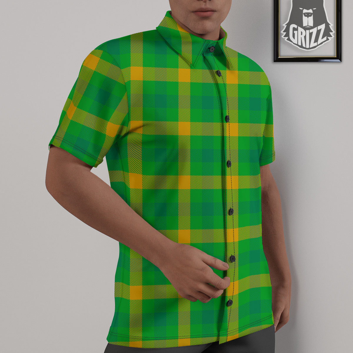 Check Irish Buffalo Print Pattern Untucked Shirts-grizzshop