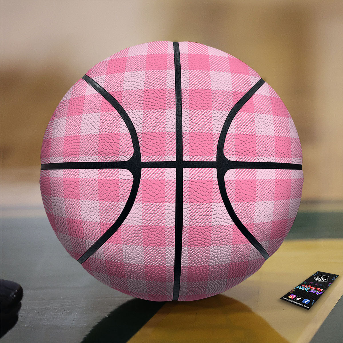 Check Pink Print Pattern Basketball-grizzshop