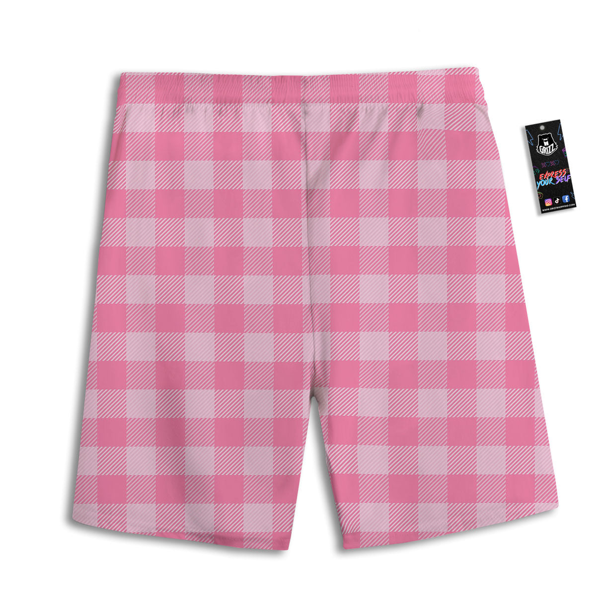 Check Pink Print Pattern Men's Athletic Shorts