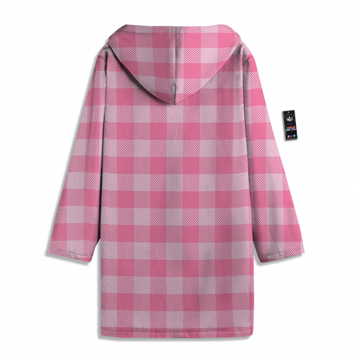 Check Pink Print Pattern Men's Windbreaker Jacket-grizzshop
