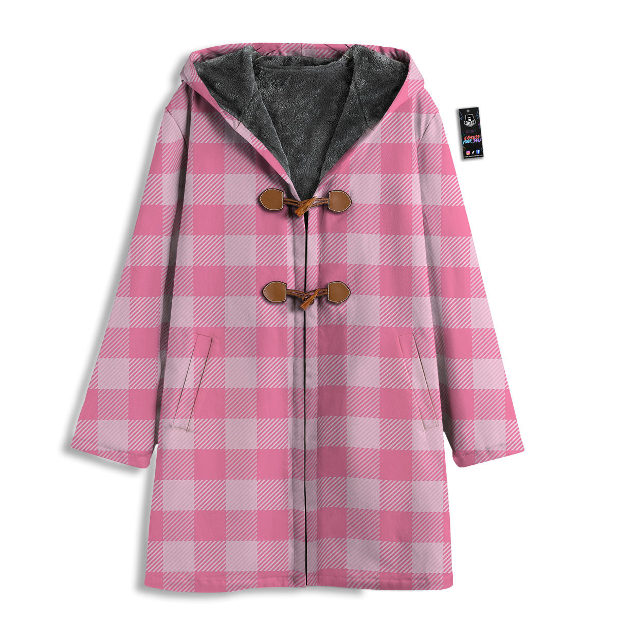 Check Pink Print Pattern Men's Windbreaker Jacket-grizzshop