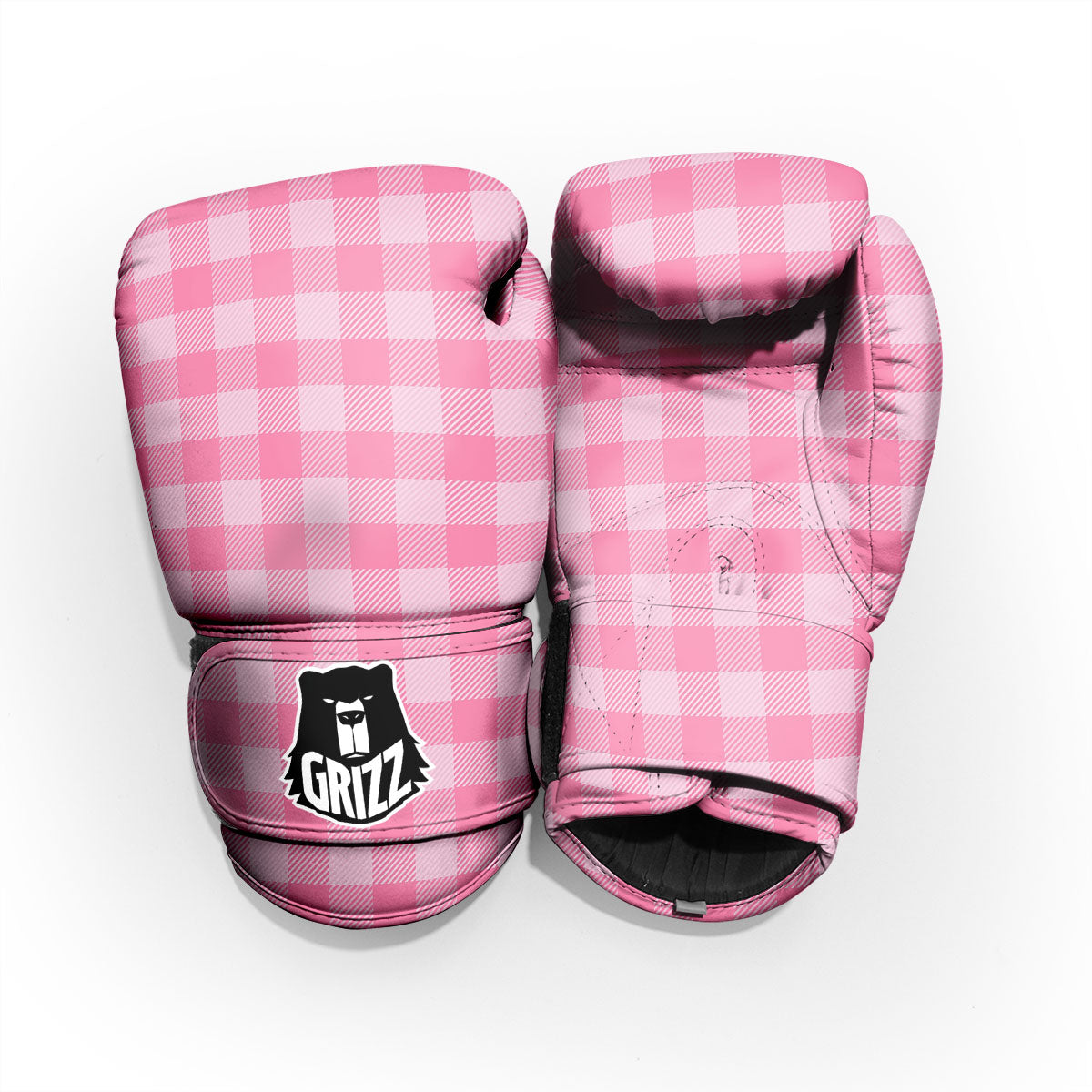 Check Pink Print Pattern Pro Boxing Glove