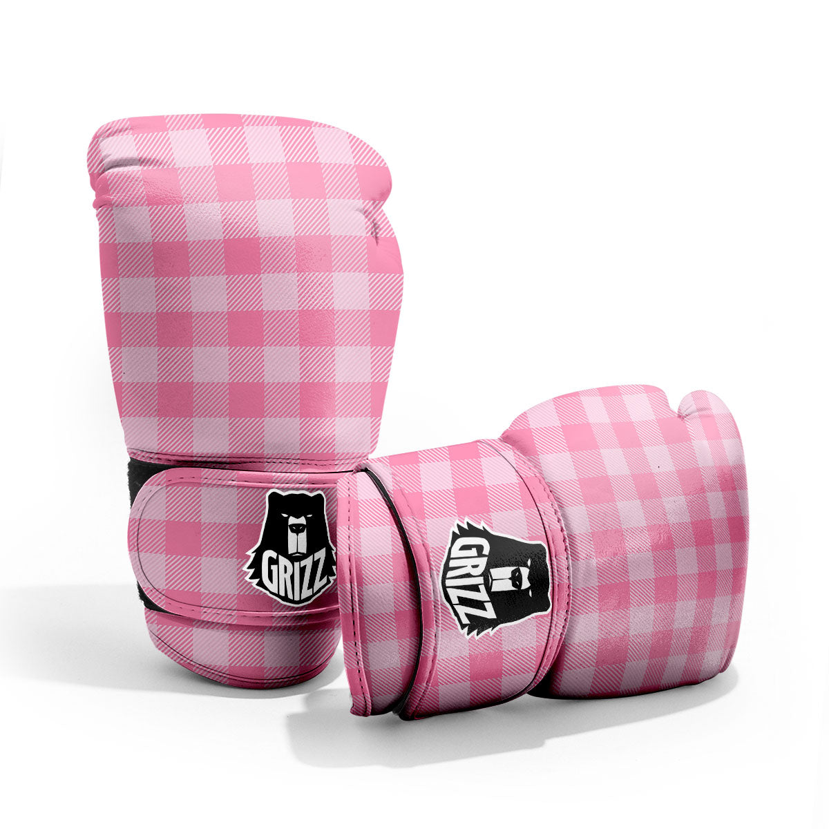 Check Pink Print Pattern Pro Boxing Glove