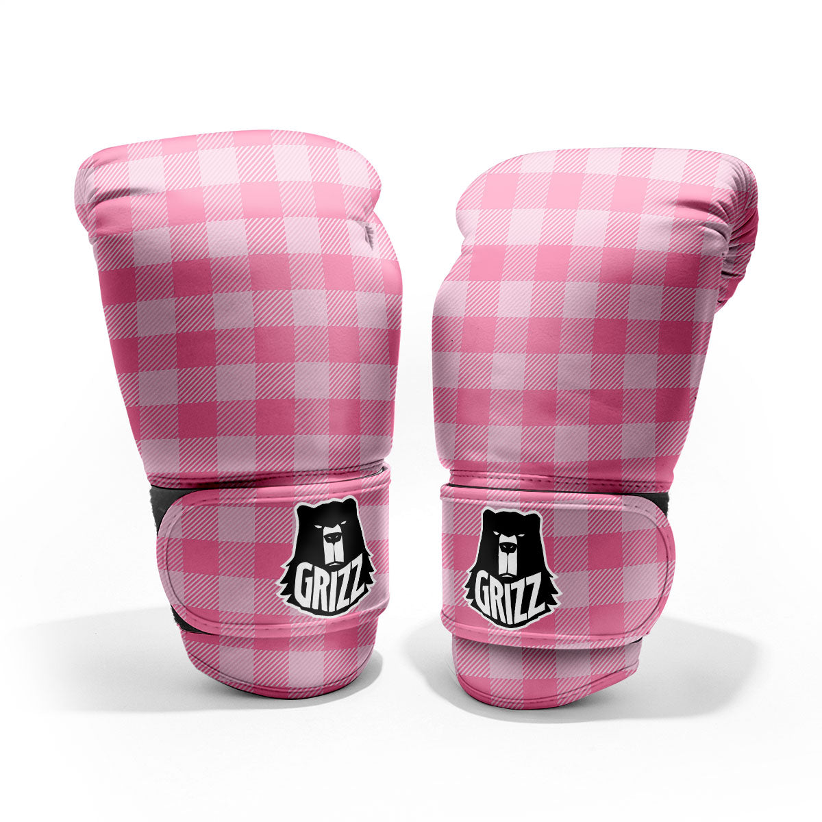 Check Pink Print Pattern Pro Boxing Glove