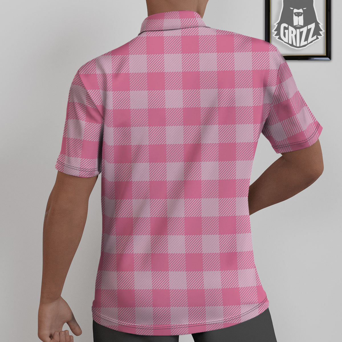 Check Pink Print Pattern Untucked Shirts-grizzshop