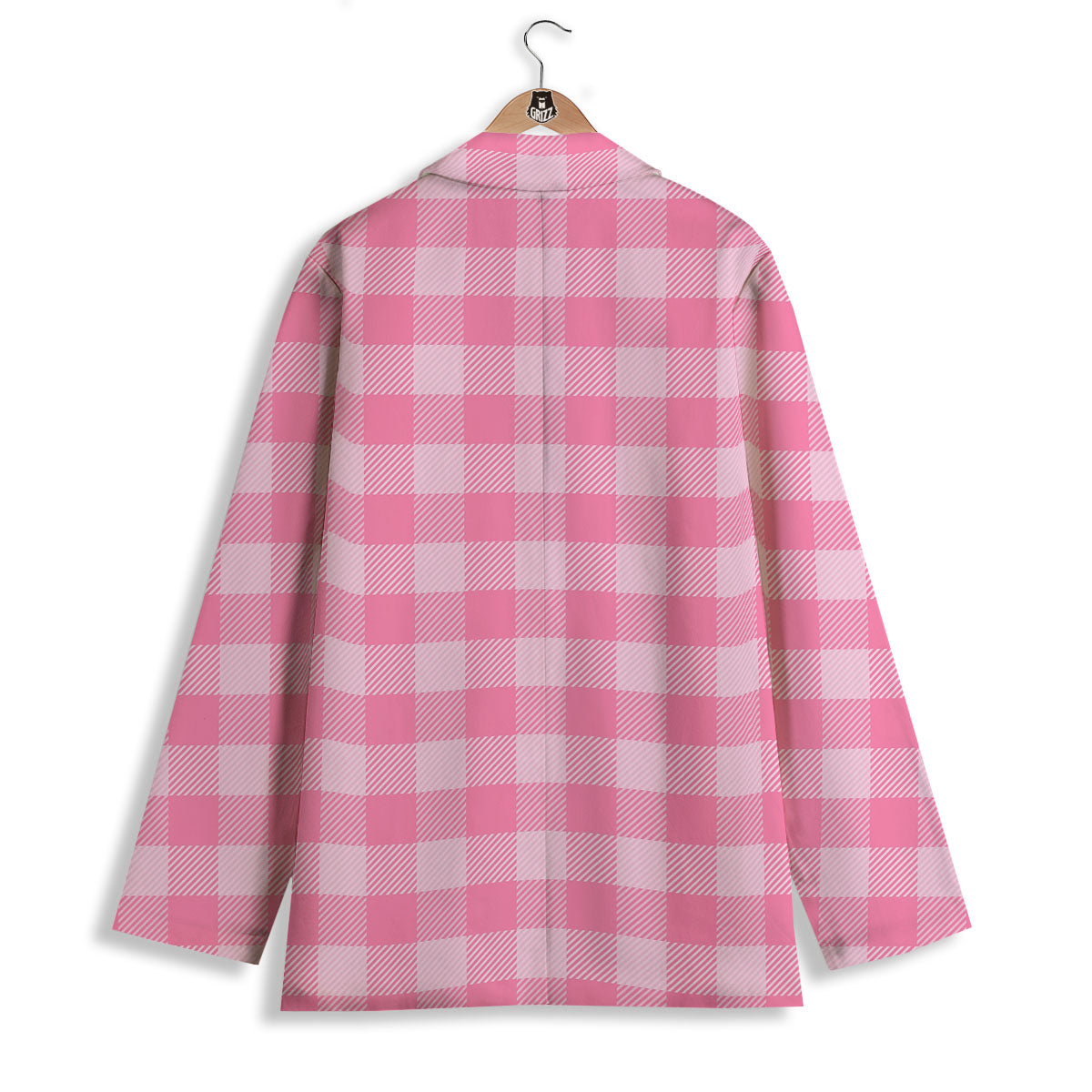Check Pink Print Pattern Women's Blazer-grizzshop