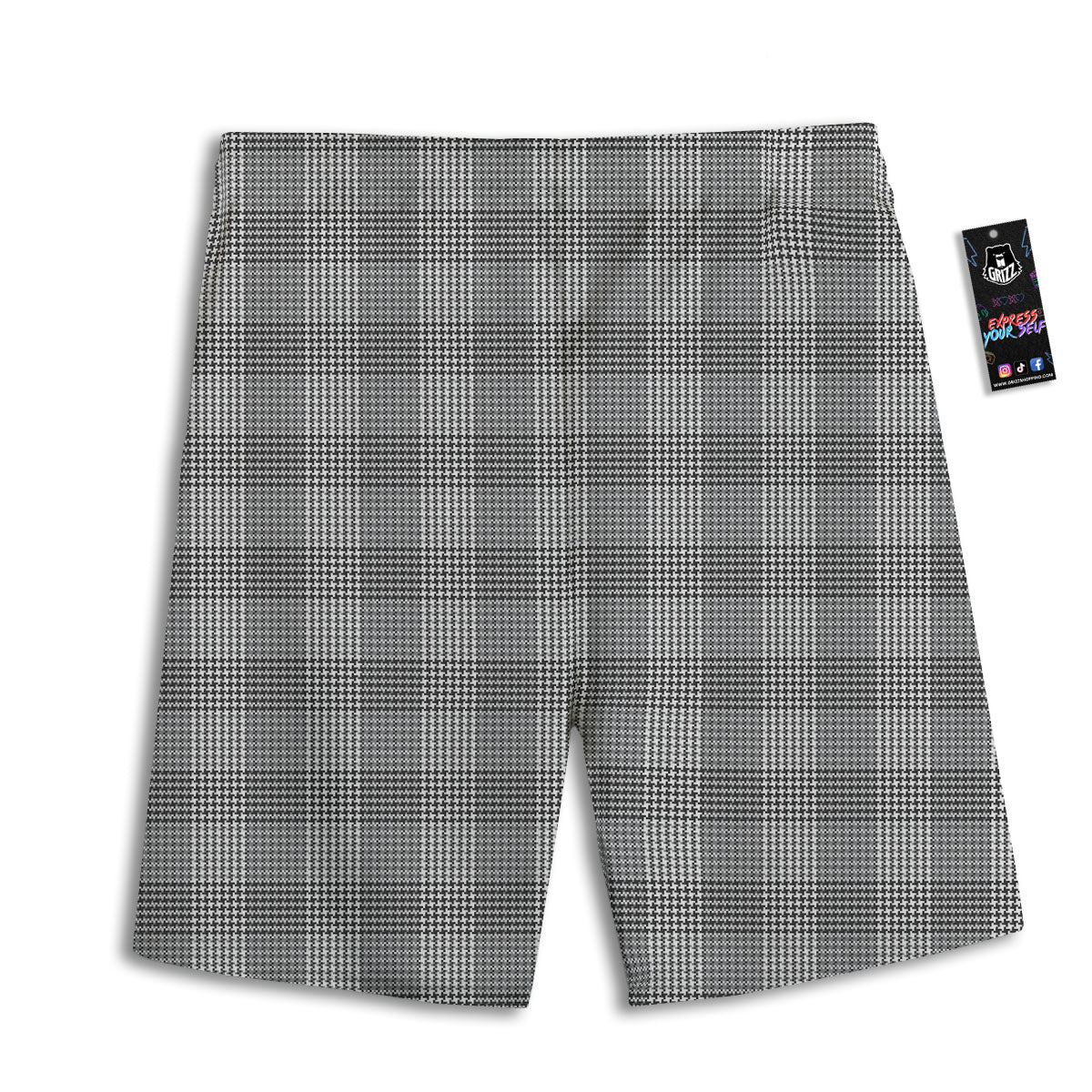 Check Prince Of Wales Print Pattern Men's Athletic Shorts