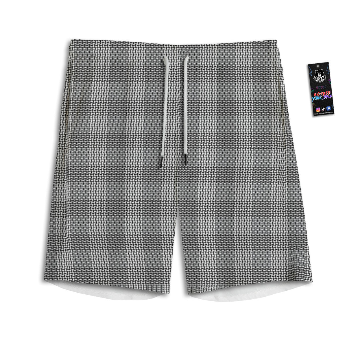 Check Prince Of Wales Print Pattern Men's Athletic Shorts