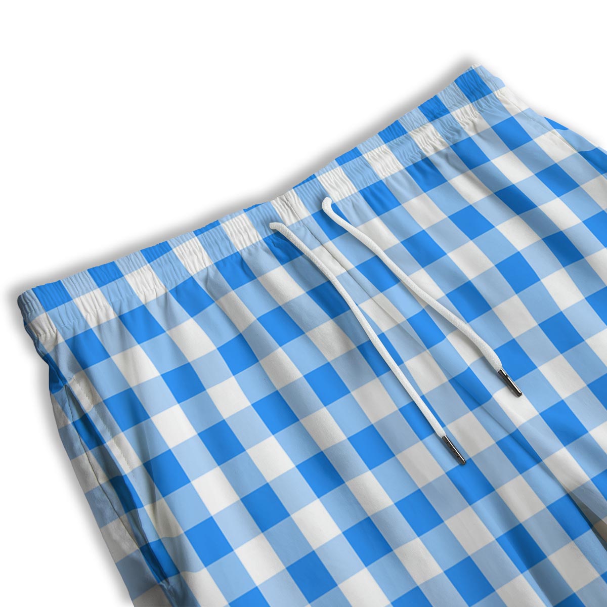 Check Sapphire Blue Print Pattern Men's Athletic Shorts