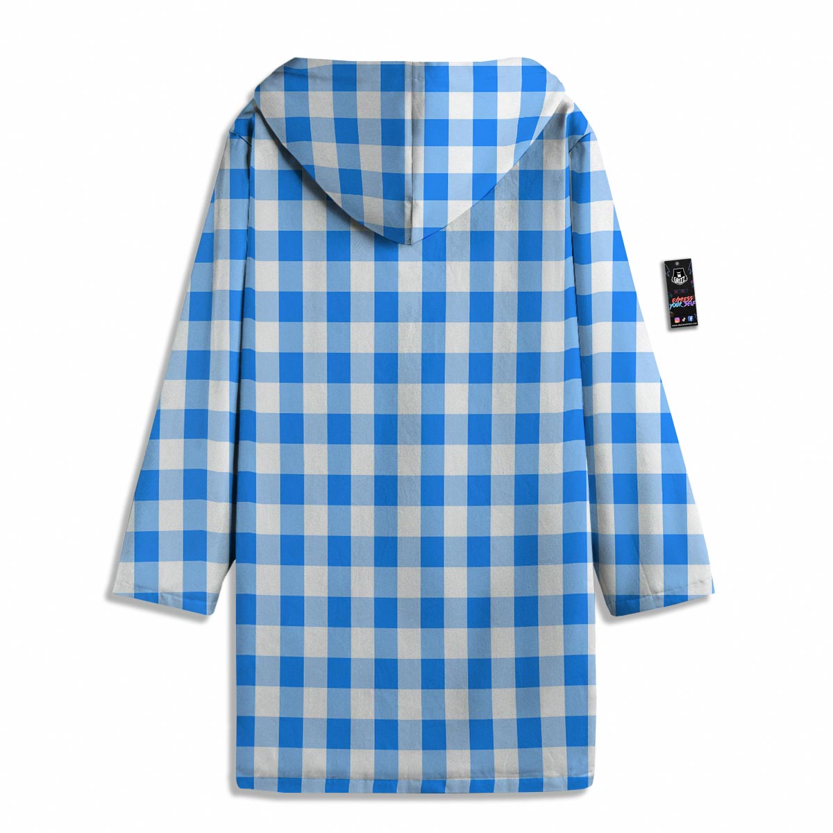 Check Sapphire Blue Print Pattern Men's Windbreaker Jacket-grizzshop