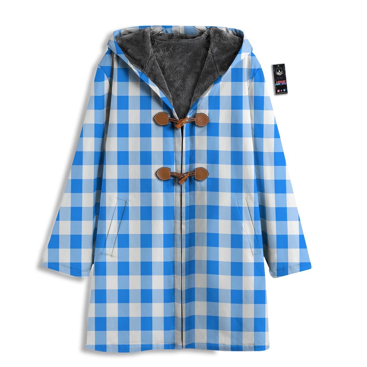 Check Sapphire Blue Print Pattern Men's Windbreaker Jacket-grizzshop