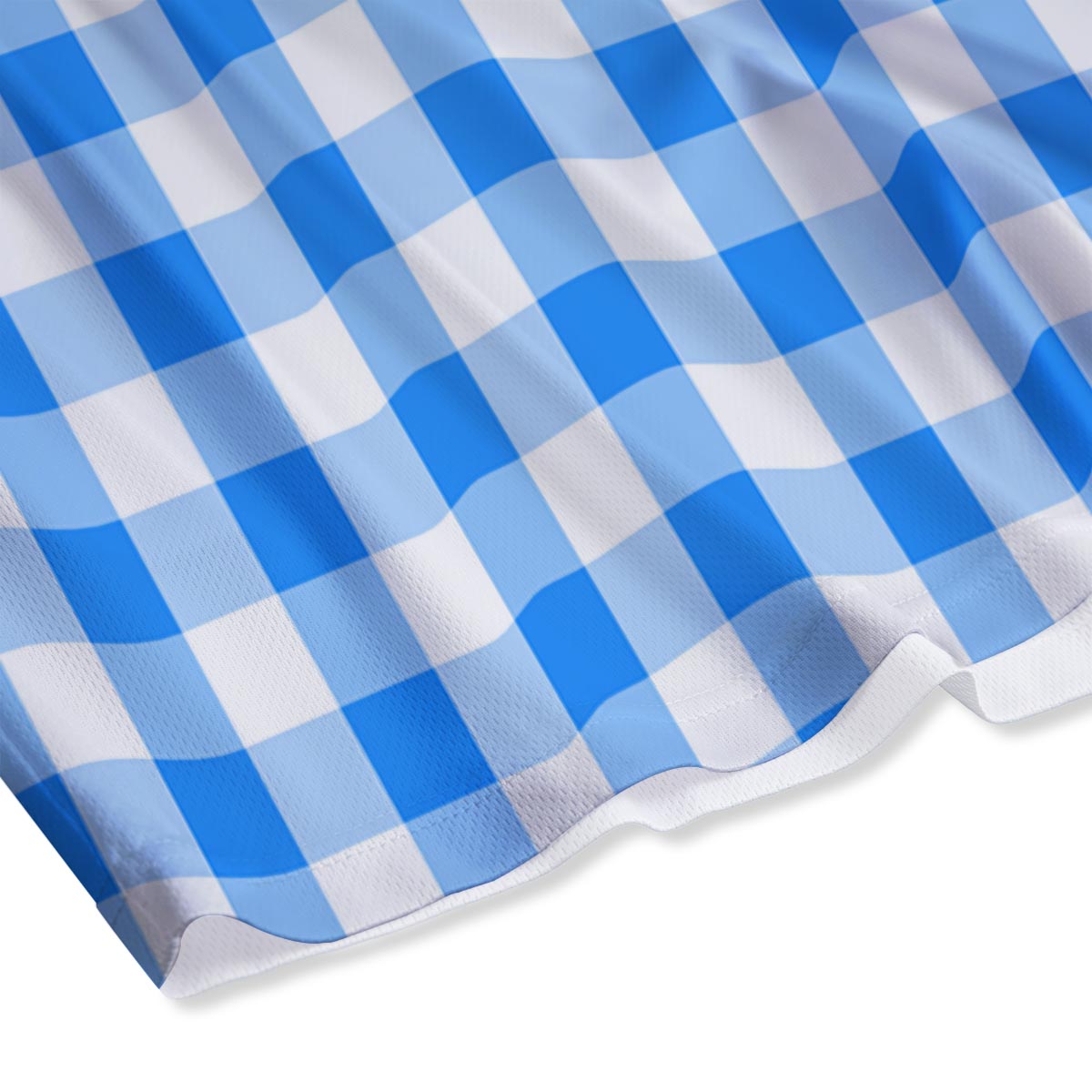 Check Sapphire Blue Print Pattern Mesh Shorts