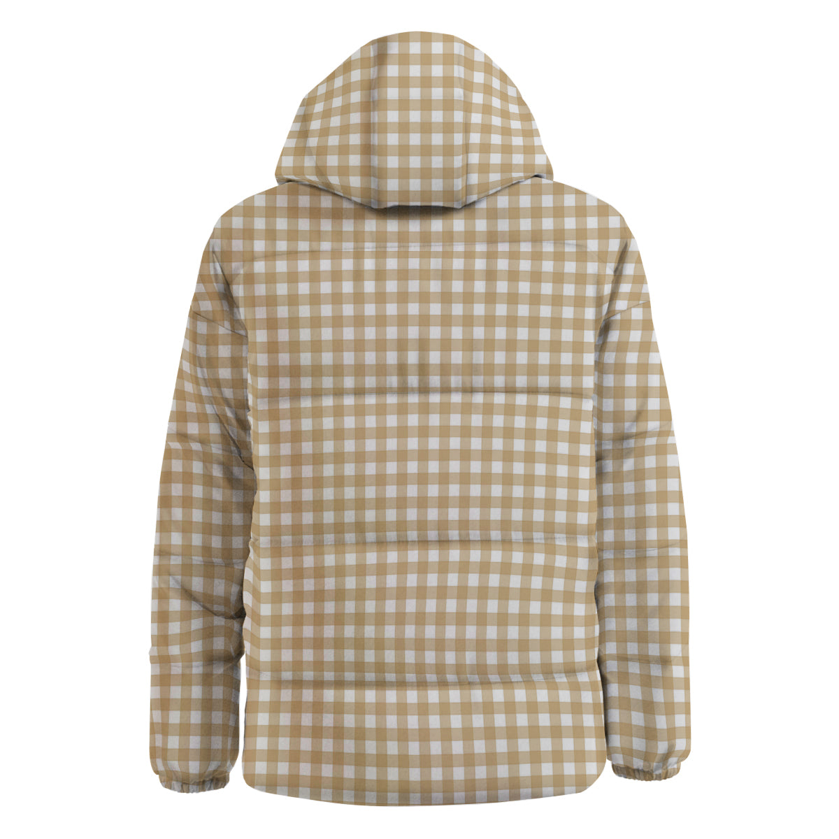 Check White And Beige Print Pattern Down Jacket-grizzshop