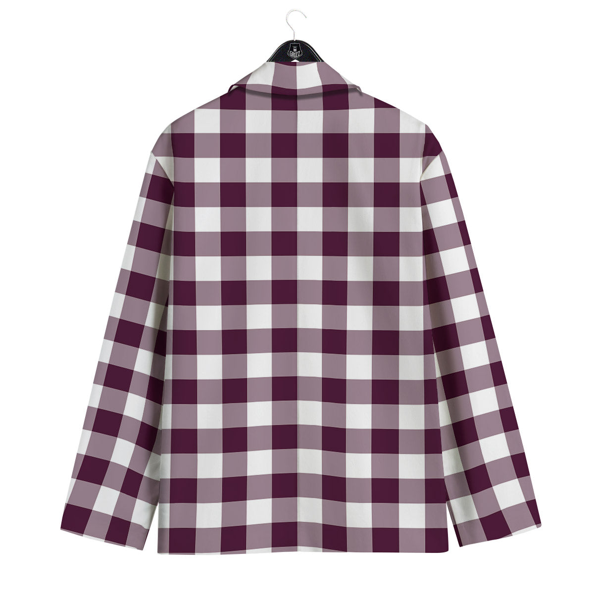 Check White And Burgundy Print Pattern Men's Sport Coat-grizzshop