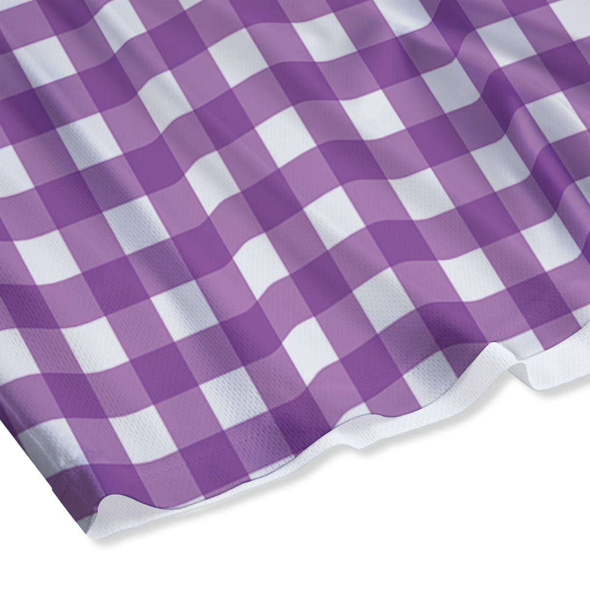 Check White And Purple Print Pattern Mesh Shorts