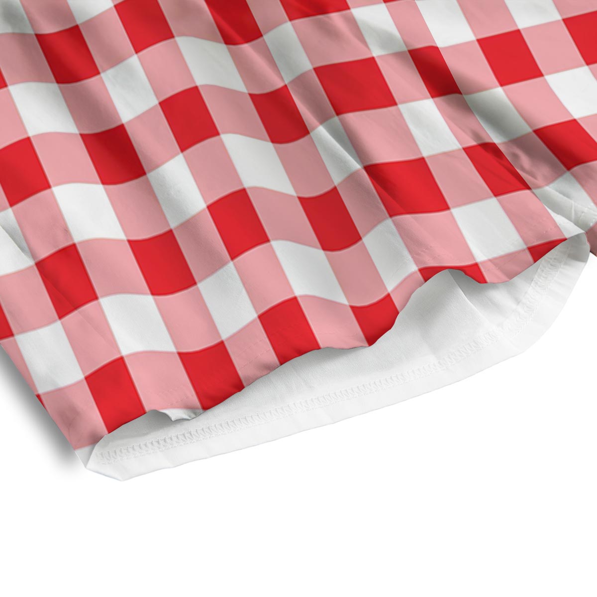 Check White And Red Print Pattern Men's Athletic Shorts
