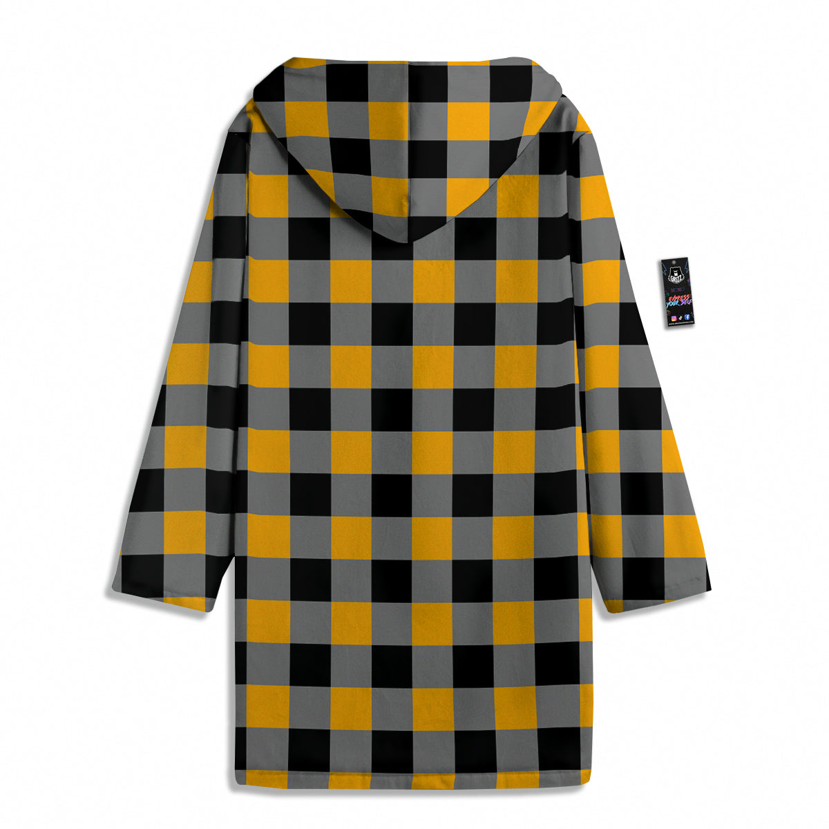 Check Yellow And Black Print Pattern Men's Windbreaker Jacket-grizzshop