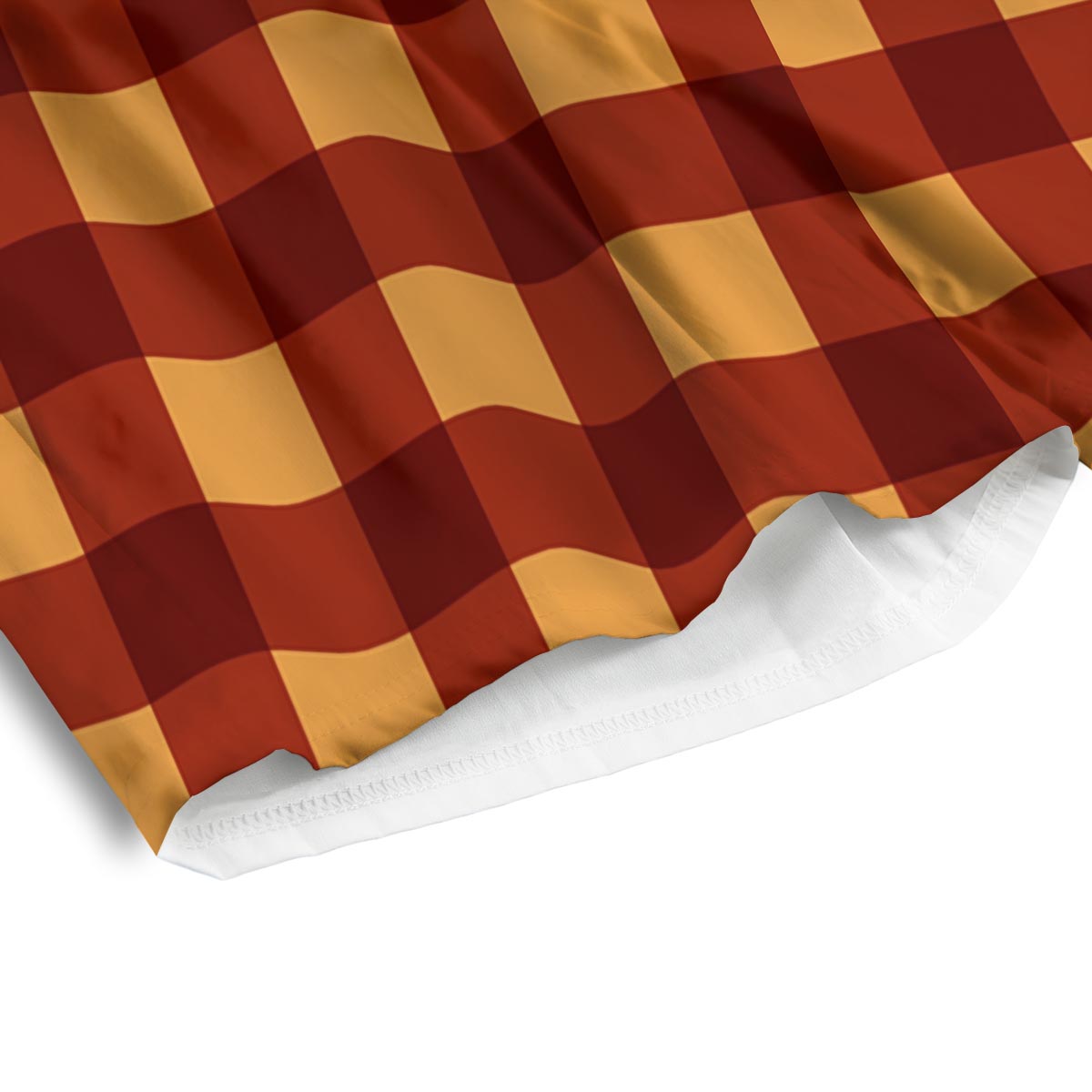 Check Yellow And Red Print Pattern Men's Athletic Shorts