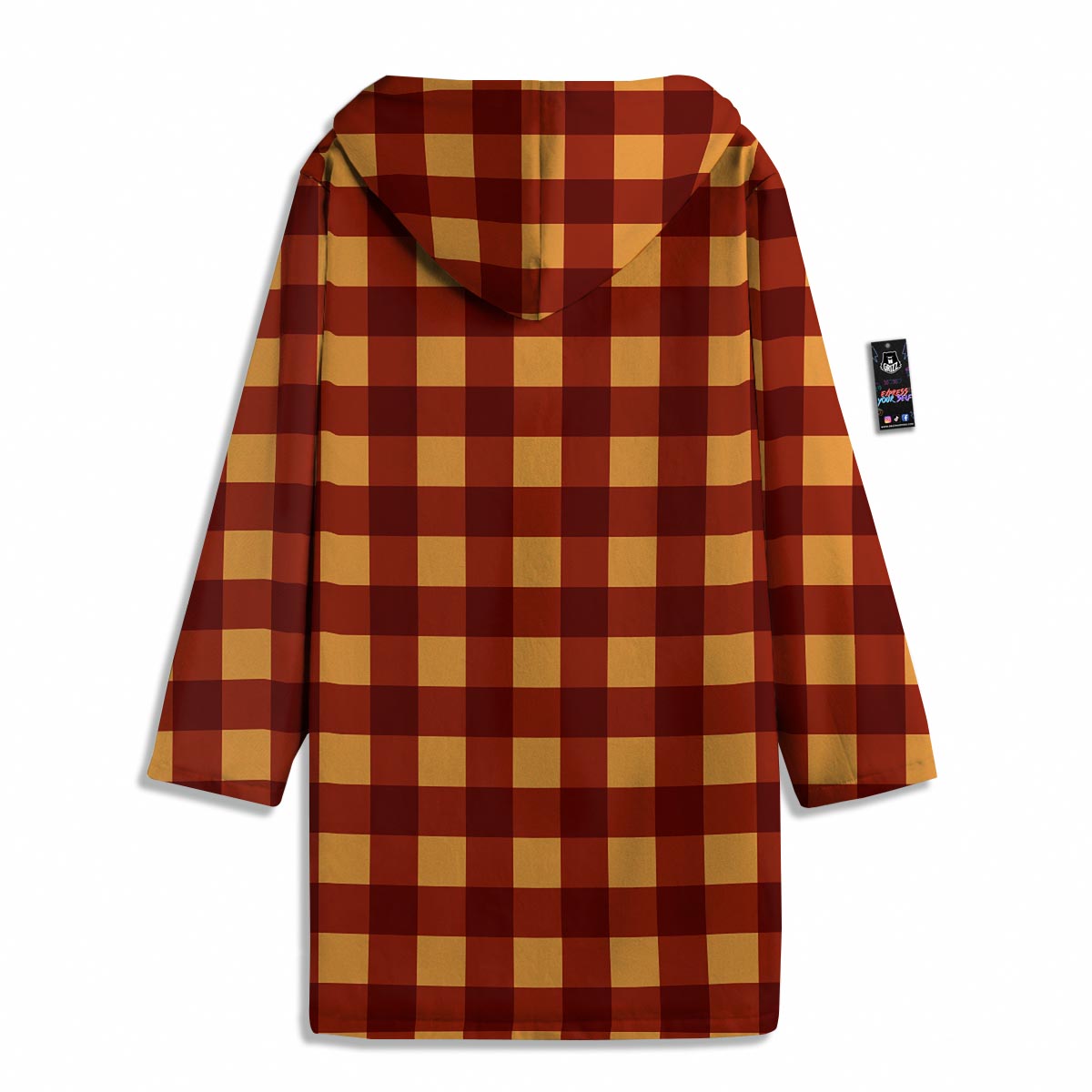 Check Yellow And Red Print Pattern Men's Windbreaker Jacket-grizzshop