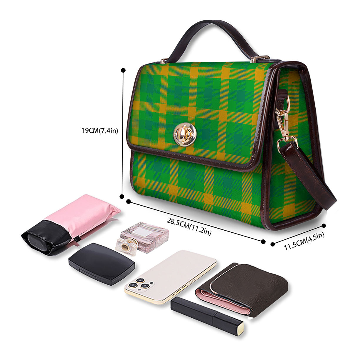 Check Irish Buffalo Print Pattern Women's Satchel Bag