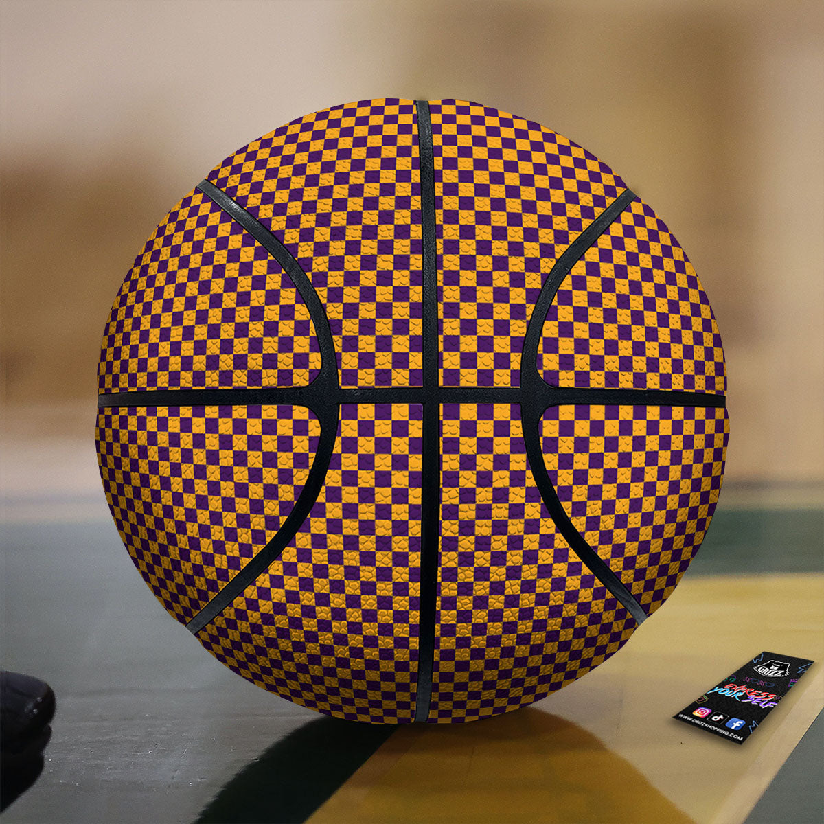 Checked Halloween Print Pattern Basketball-grizzshop