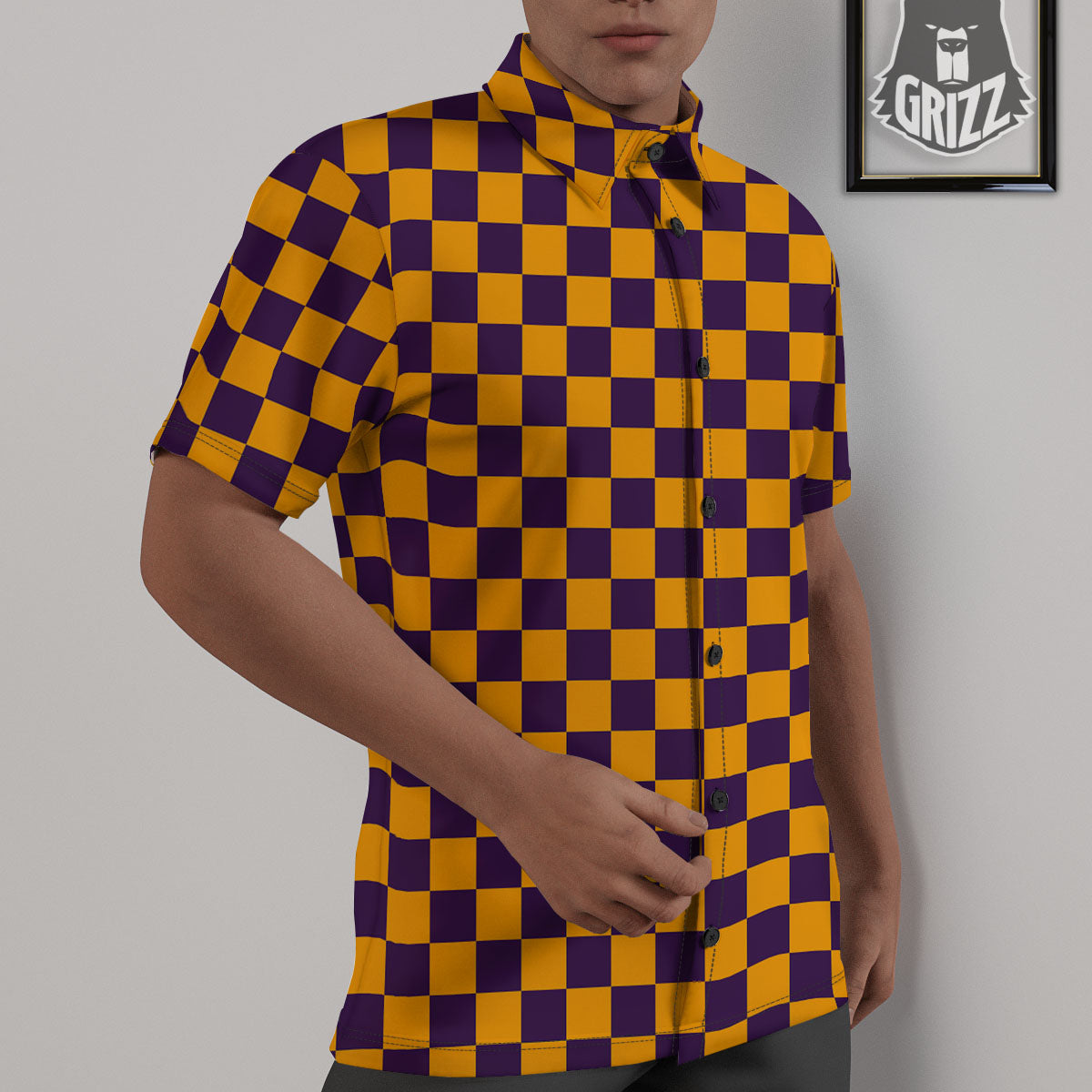 Checked Halloween Print Pattern Untucked Shirts-grizzshop