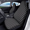 Checkered Black And Grey Print Pattern Car Seat Covers-grizzshop