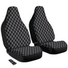 Checkered Black And Grey Print Pattern Car Seat Covers-grizzshop