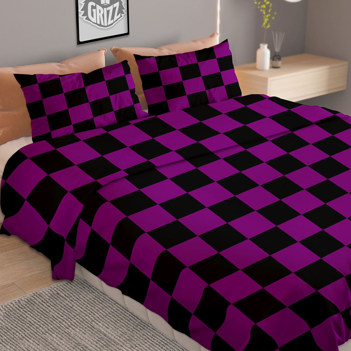 Camo Black Tan Digital Print Pattern Duvet Cover Bedding Set