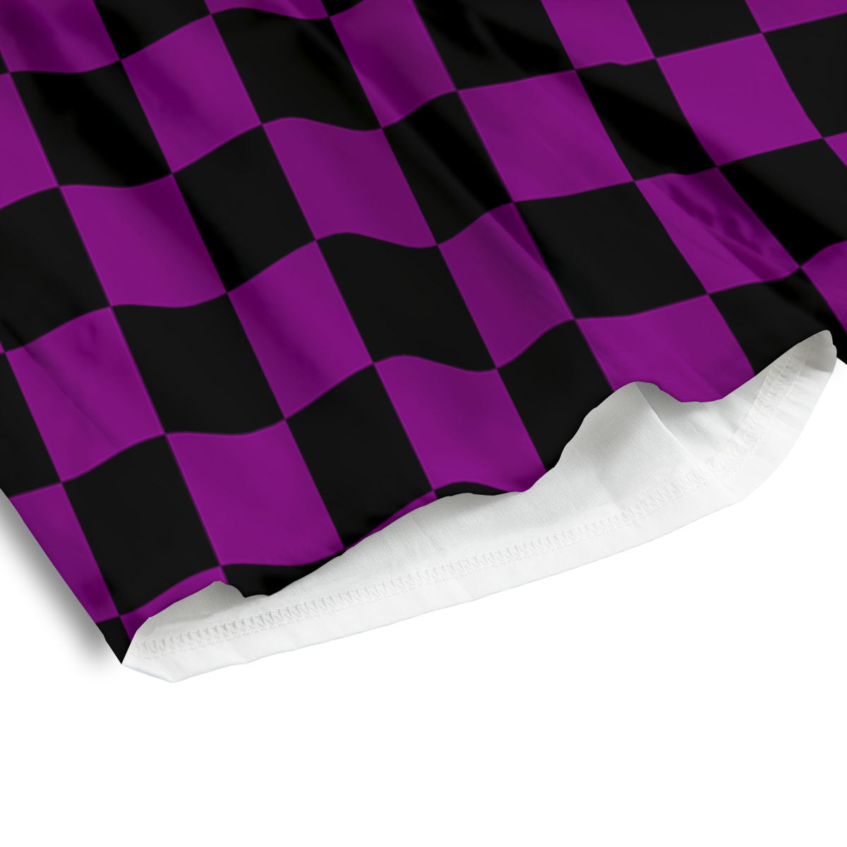 Checkered Black And Purple Print Pattern Men's Athletic Shorts