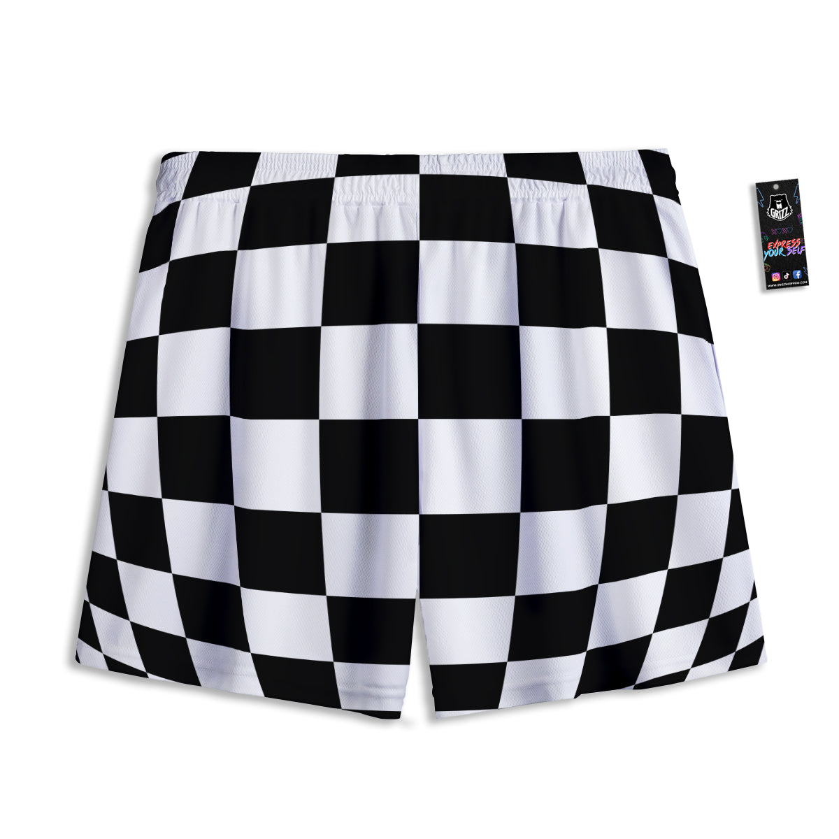 Flower And Tiger Embroidery Print Mesh Shorts