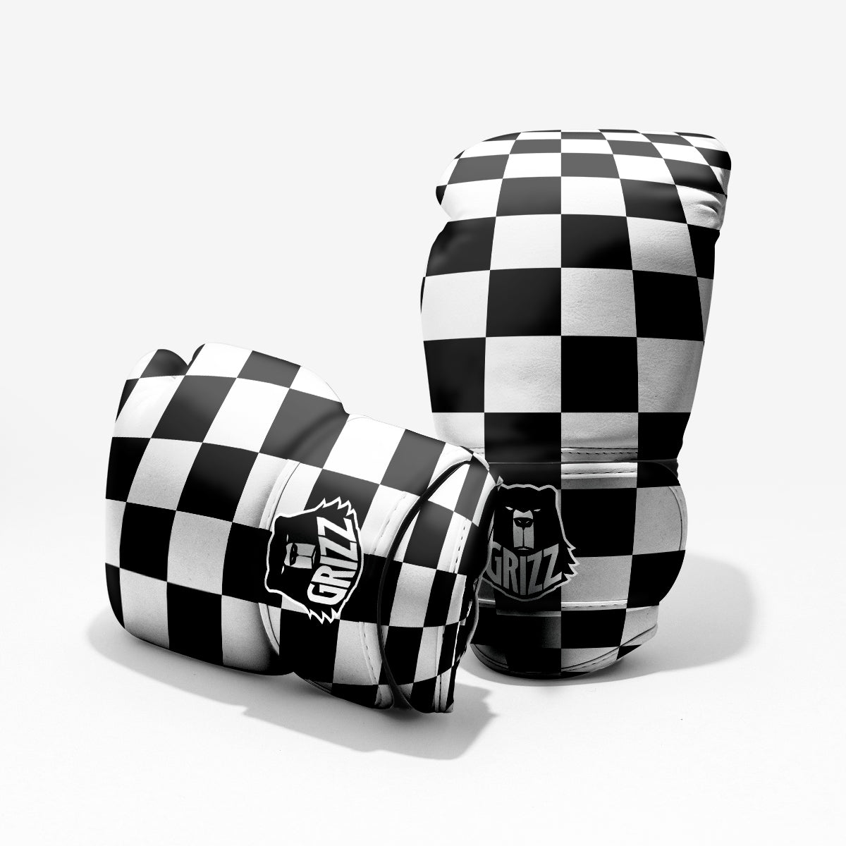 Checkered Board And Convex Shape Print Pro Boxing Glove