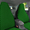 Checkered Green And Black Print Car Seat Covers-grizzshop