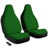 Checkered Green And Black Print Car Seat Covers-grizzshop