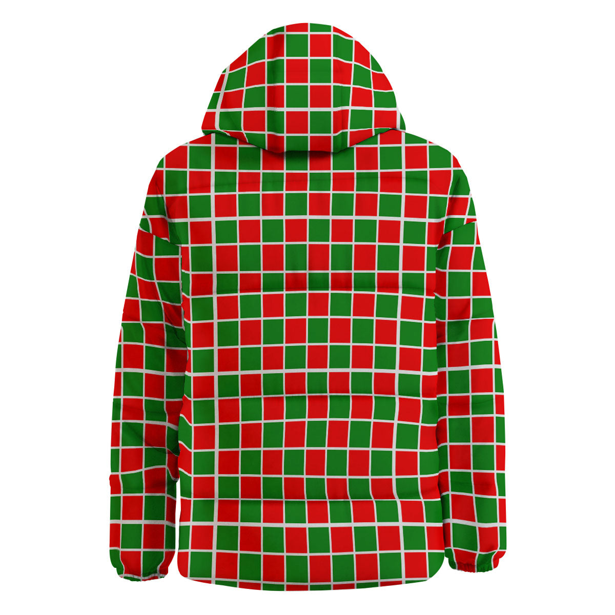 Checkered Merry Christmas Print Pattern Down Jacket-grizzshop