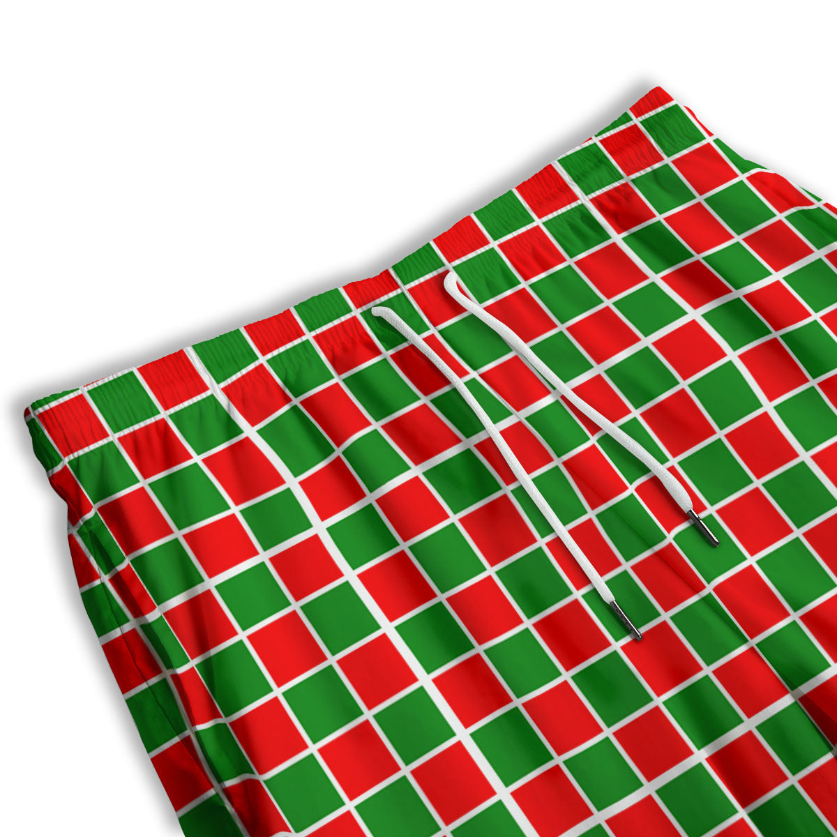 Checkered Merry Christmas Print Pattern Men's Athletic Shorts