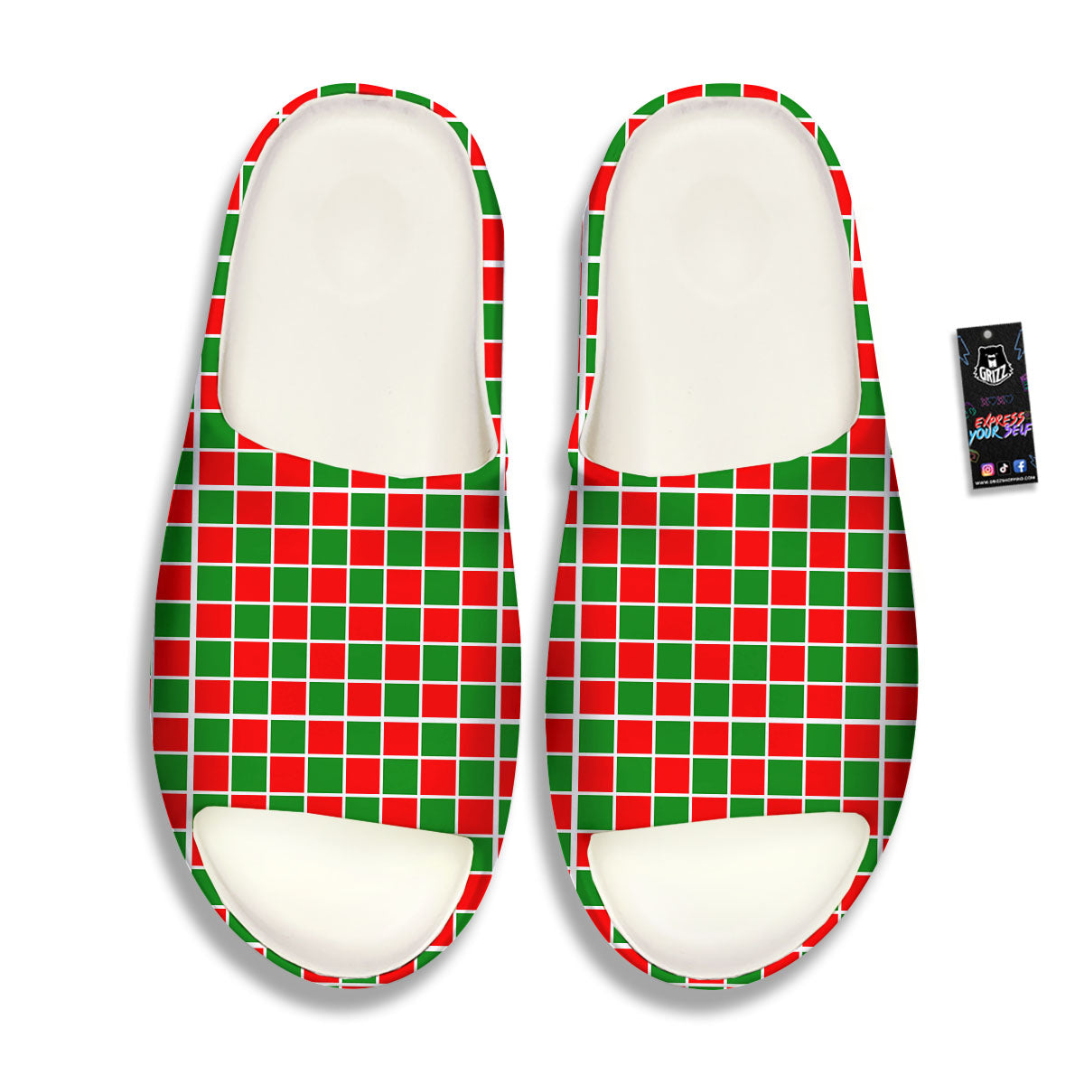 Checkered Merry Christmas Print Pattern Sandals-grizzshop