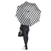 Checkered White And Grey Print Pattern Umbrella-grizzshop