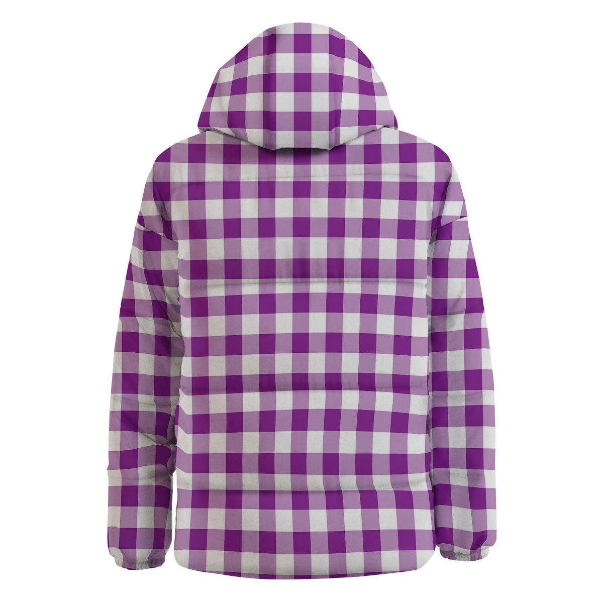 Checkered White And Purple Print Pattern Down Jacket-grizzshop