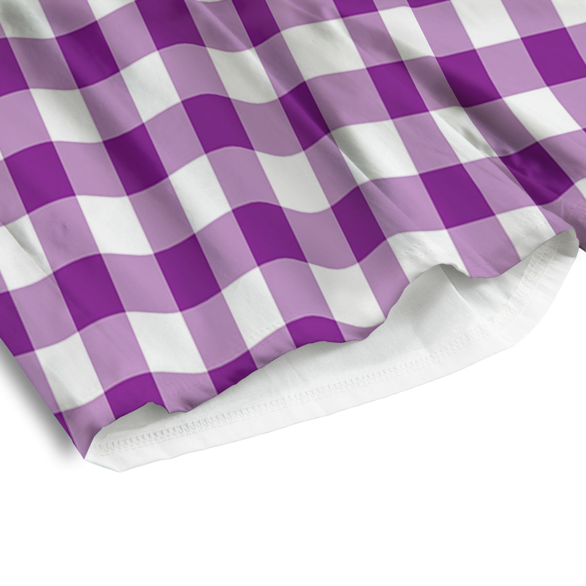 Checkered White And Purple Print Pattern Men's Athletic Shorts